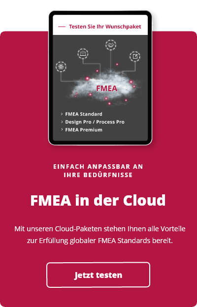 Bild auf einem Tablett, auf dem eine Wolke mit dem Begriff FMEA steht